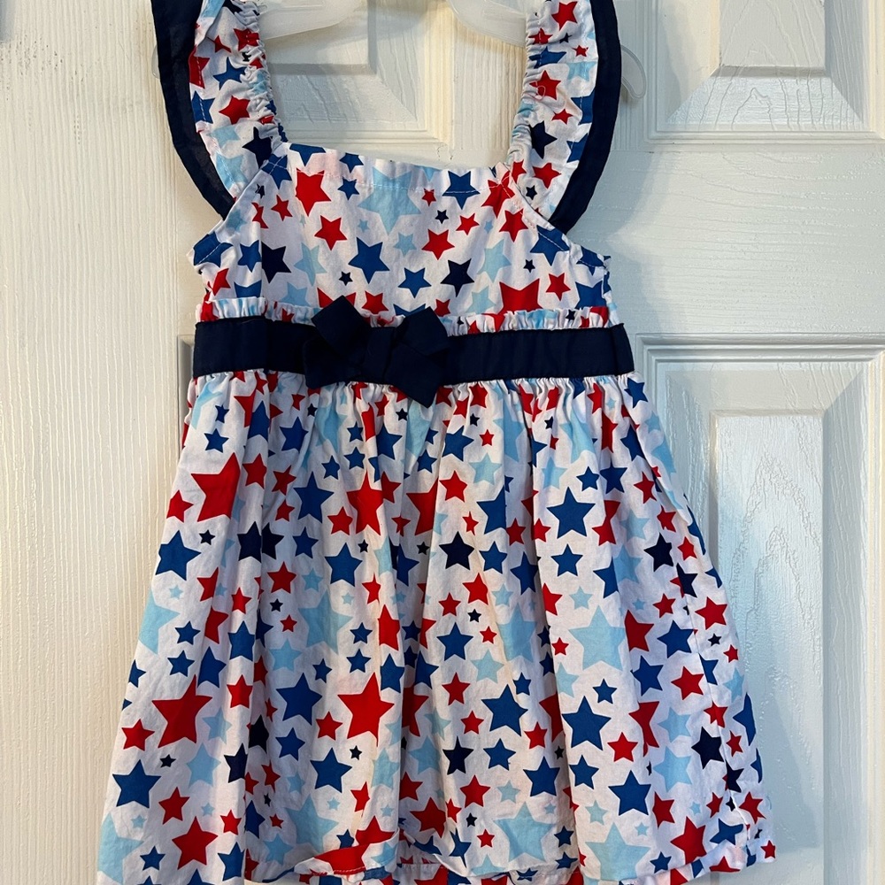 Red white and white toddler dress